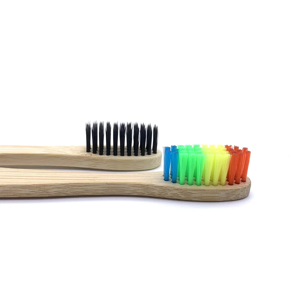 12PCS Bamboo Toothbrush Set – Eco-Friendly, Biodegradable Wooden Toothbrushes, Soft Charcoal Bristles, Sustainable Oral Care for Adults