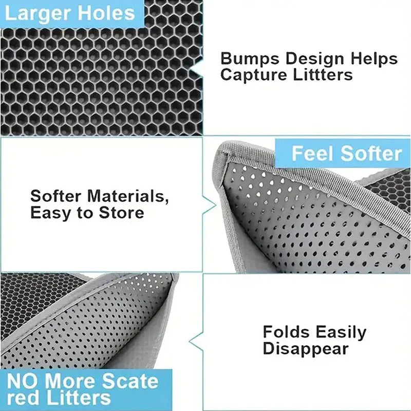 Pet Cat Litter Mat Waterproof Double Layer Cat Litter Trapping Pet Litter Box Mat Clean Pad Products For Cats Accessories