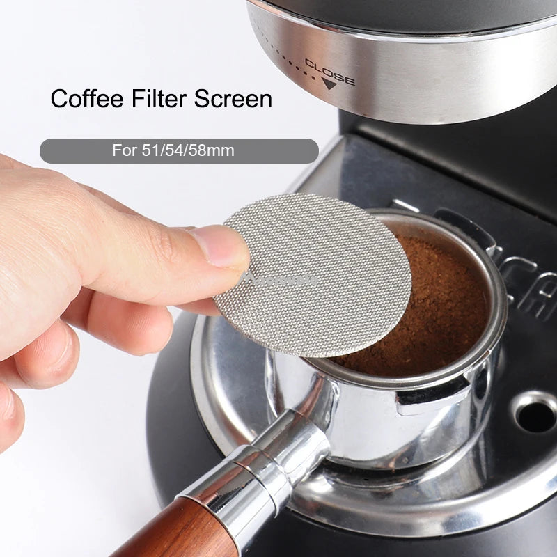 Reusable Coffee Filter Screen – 51/53/58mm Stainless Steel Puck Screen for Espresso Machines, Heat-Resistant Barista Tool