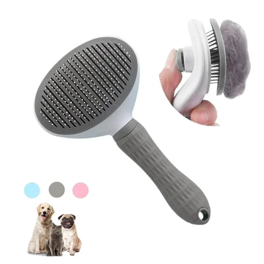 Pet Grooming Brush – Stainless Steel Comb for Dogs & Cats, Removes Loose Fur, Mats & Tangles