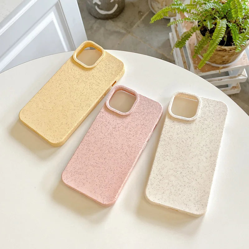 Eco-Friendly iPhone Case – Soft Silicone, Biodegradable Wheat Straw Cover, Anti-Scratch, Lightweight & Shockproof for iPhone 15, 14, 13, 12, 11, X, XR, 8, 7 & Plus Models