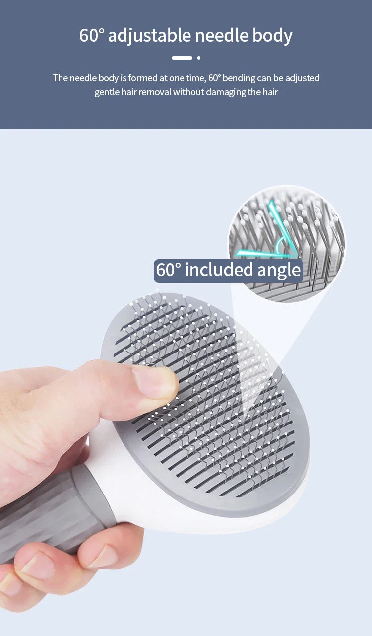 Pet Grooming Brush – Stainless Steel Comb for Dogs & Cats, Removes Loose Fur, Mats & Tangles