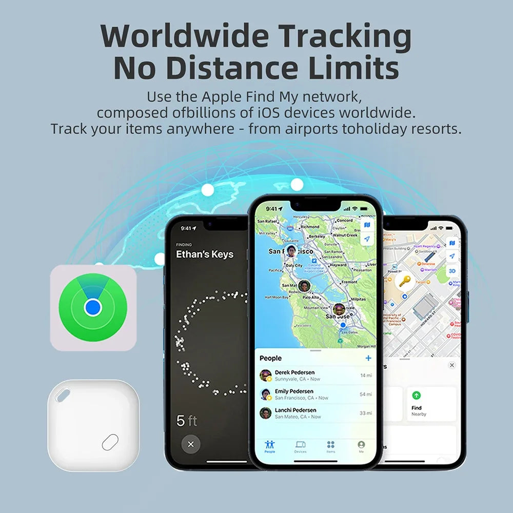 Mini Bluetooth Tracker – Smart GPS iTag for Apple Find My, Key Finder, Pet & Car Locator