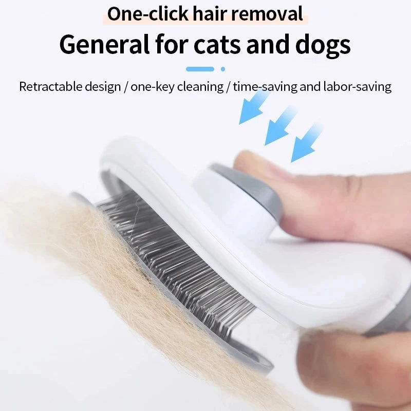 Pet Grooming Brush – Stainless Steel Comb for Dogs & Cats, Removes Loose Fur, Mats & Tangles