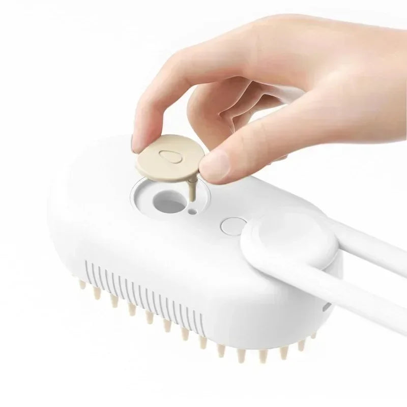 3-in-1 Steamy Dog Brush – Electric Pet Grooming Brush with Spray, Massage & Hair Removal for Dogs & Cats