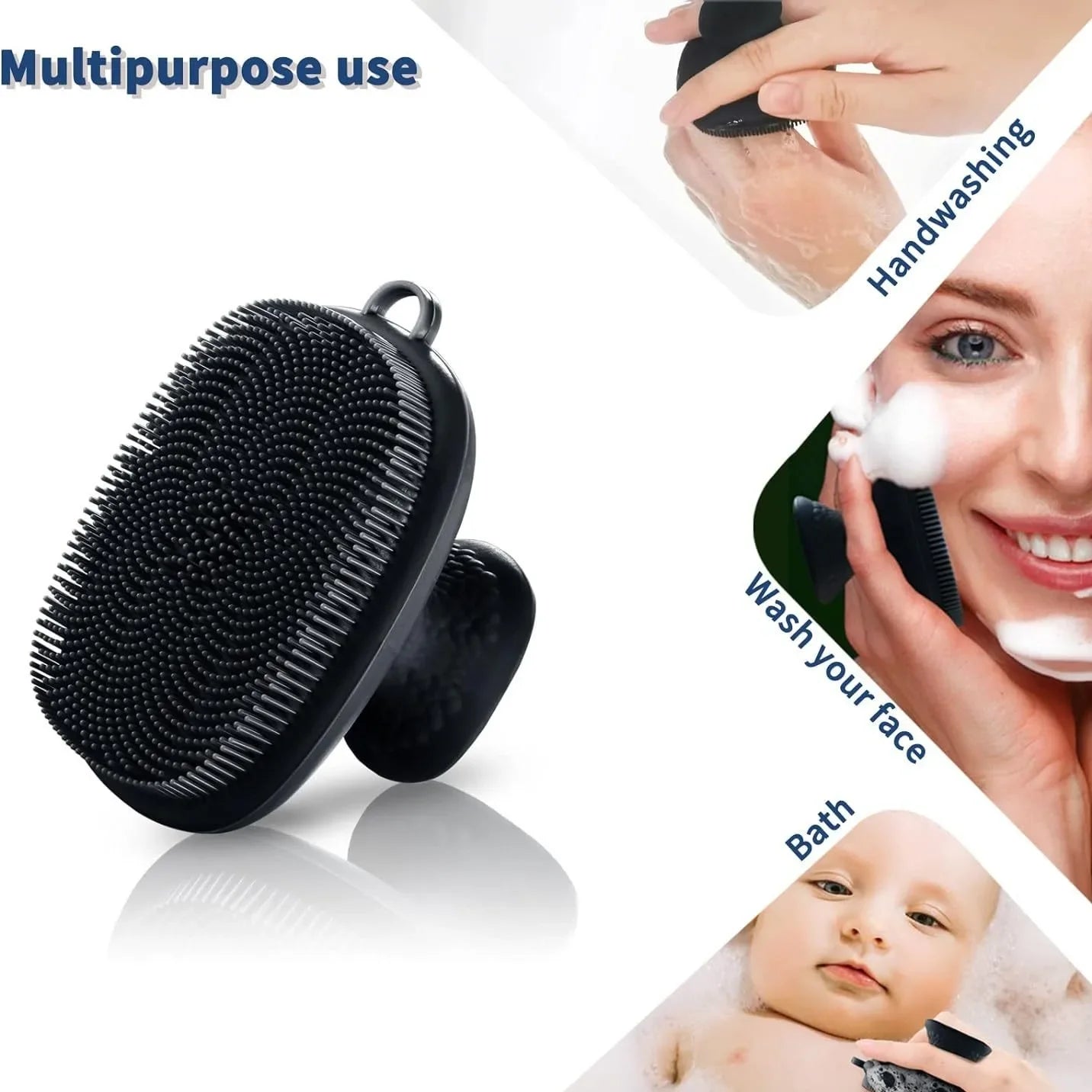 Silicone Face Scrubber – Manual Facial Cleansing Brush for Deep Pore Cleaning & Exfoliation