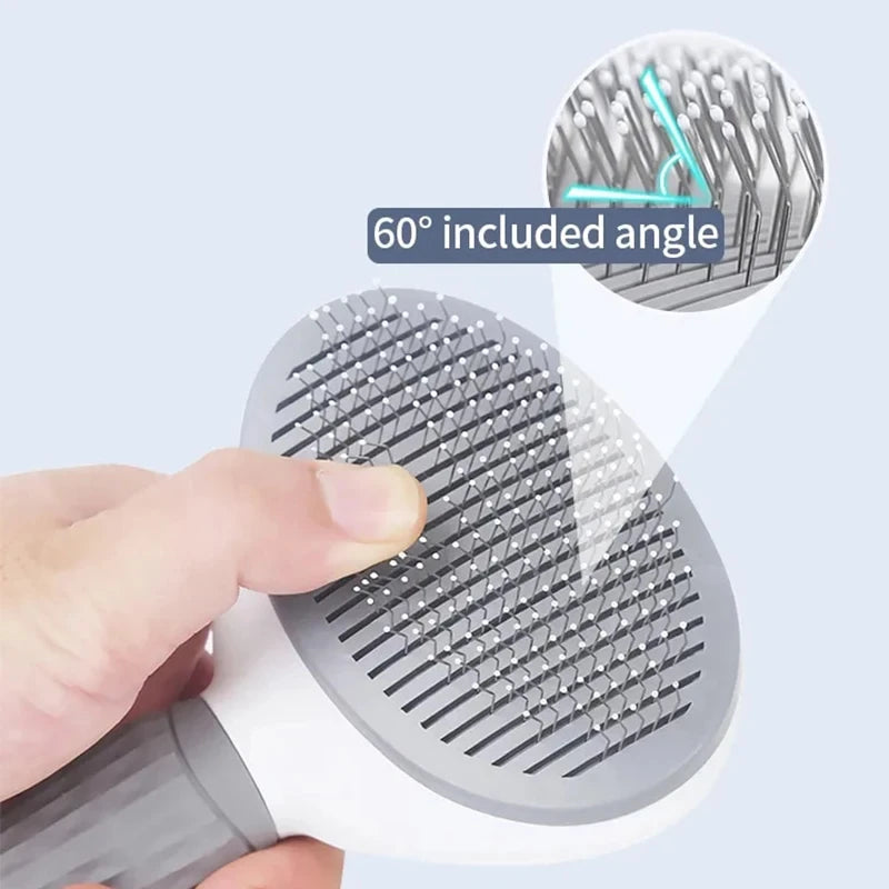 Pet Grooming Brush – Stainless Steel Comb for Dogs & Cats, Removes Loose Fur, Mats & Tangles