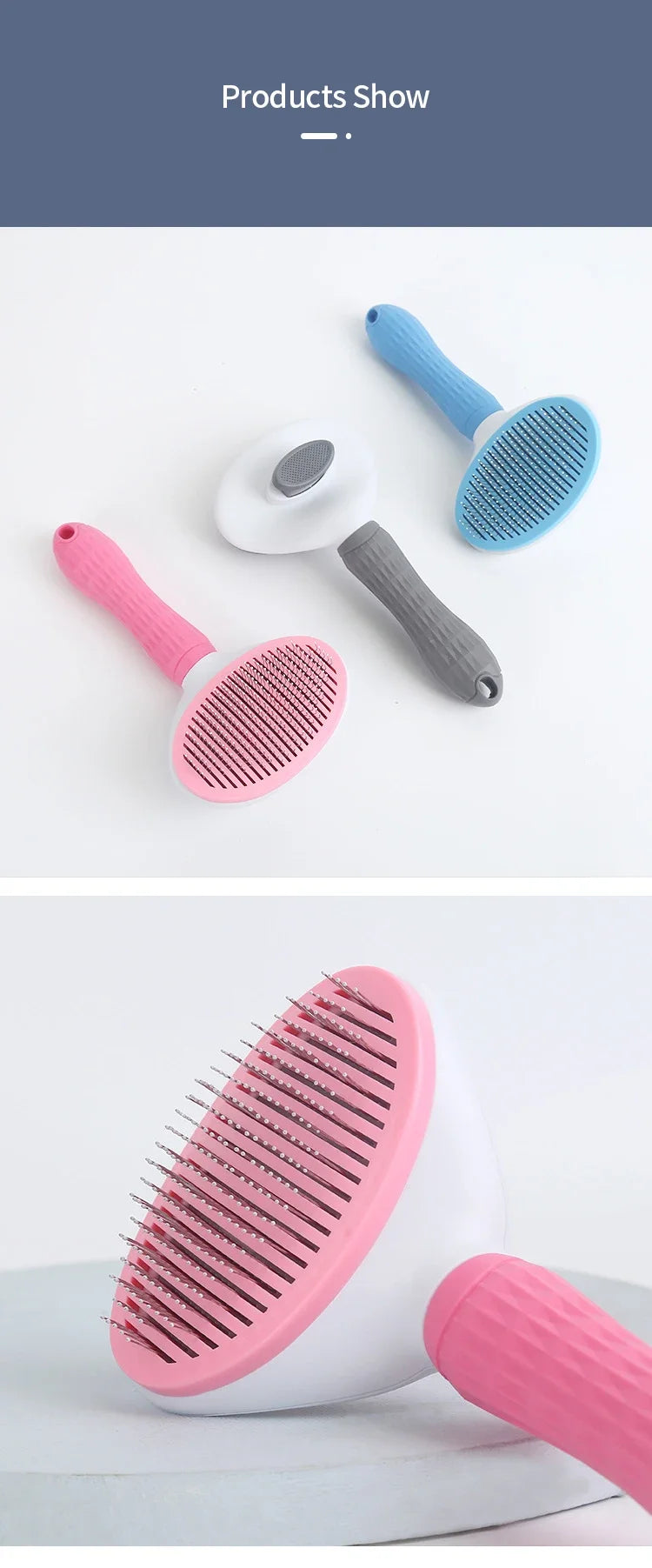 Pet Grooming Brush – Stainless Steel Comb for Dogs & Cats, Removes Loose Fur, Mats & Tangles