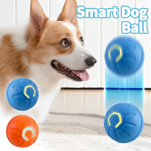 Smart Interactive Dog Toy Ball – USB Rechargeable, Automatic Moving & Bouncing Pet Toy for Dogs & Cats, LED Light, Durable Rubber Design