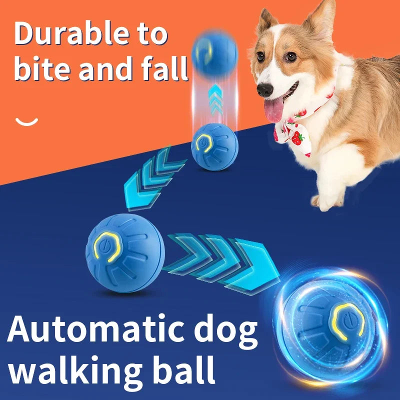 Smart Interactive Dog Toy Ball – USB Rechargeable, Automatic Moving & Bouncing Pet Toy for Dogs & Cats, LED Light, Durable Rubber Design