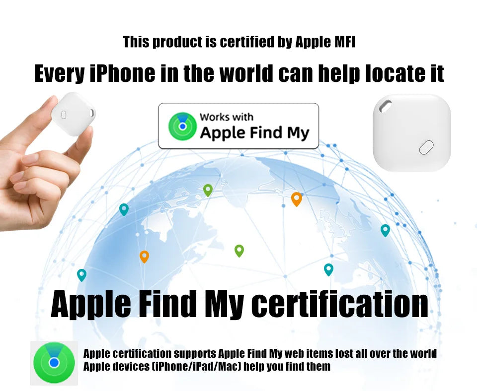 Mini Bluetooth Tracker – Smart GPS iTag for Apple Find My, Key Finder, Pet & Car Locator