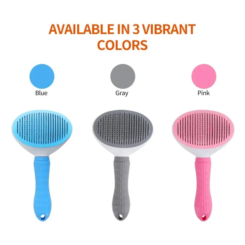 Pet Grooming Brush – Stainless Steel Comb for Dogs & Cats, Removes Loose Fur, Mats & Tangles