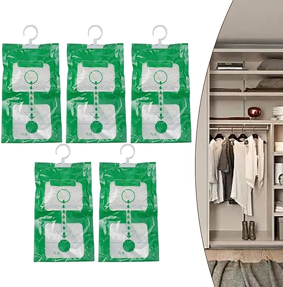 Hangable Moisture Absorber Bags – Closet Dehumidifier, Moldproof & Anti-Humidity, Wardrobe & Room Moisture Control, Eco-Friendly Desiccant