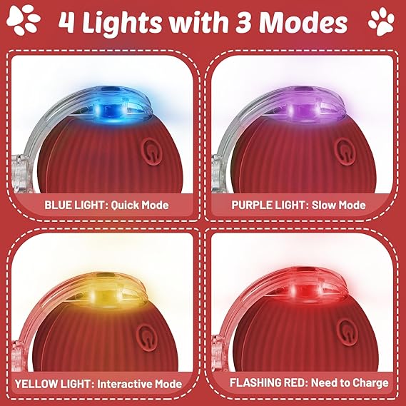 Smart Electric Rolling Ball for Dogs & Cats – Interactive Rechargeable Pet Toy | Motion-Activated Automatic Play Ball